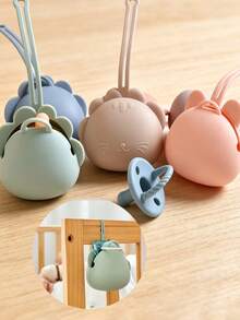 Portable Baby Pacifier Storage Box, Holds 2 Pacifiers, Convenient For Replacement, Suitable For Travel Or Park Outings (Pacifiers Not Included) - Multicolor - View 4