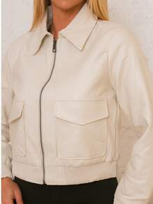 Women's Jacket Look Suede | Faux Leather Style | Lightweight And Stylish - Coral Pink - View 2