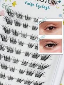 120 Clusters Cat Eye And Fox Eye Style Self-Adhesive False Eyelashes, 9-13Mm C Curl Self-Extension Lashes, Designed For Creating Stunning Makeup Looks. - C - View 3