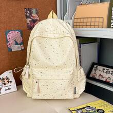 1pc Star Print Fashion Backpack With Pendant, Unisex Back To School Gift, Stylish Star Student School Bag, Large Capacity Portable Women's Backpack, Suitable For Primary, Middle, High School And College Students, Laptop Bag, High Quality Women's Bag, Great Holiday Gift And Travel Essential, Can Hold Summer Clothes - Multicolor - View 15