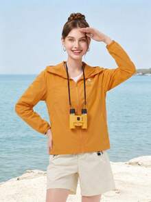 CAMEL CROWN Women's Outdoor Sun Protection Jacket, UV Protection, Water-Repellent, Cooling, Moisture-Wicking And Quick-Drying. Spring/Summer Style. Unisex Design. - Sunflower - View 6