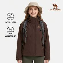 CAMEL CROWN Outdoor Hiking Jacket, Water-Resistant, Multi-Functional, Casual Work Coat, Autumn/Winter - Dark Coffee - View 8