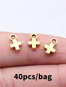 40個 7x10mm 小十字架吊墜飾品 DIY 珠寶製作項鍊鑰匙圈手機鍊手鍊配件手工藝 - Cross - 查看 13