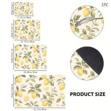 1pc Lemon Print Diatomaceous Earth Kitchen Mat, Non-Slip Heat-Resistant Absorbent Mat, Suitable For Kitchen Countertop, Coffee Machine, Tableware, Home Cafe Bar Party Decoration Placemat Gift - Multicolor - View 5
