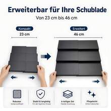 6 Stk Gewürzregal Schublade Gewürz Schubladeneinsatz Gewürz Organizer Verstellbar von 23 cm bis 46 cm, Gewürzaufbewahrung, Kücheorganizer Erweiterbares Gewürzeinsatz für Küche, Arbeitsfläche, Schrank, Regal - Übersicht 8