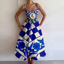 Timeless Draped Maxi Dress - Refined Silhouette & Flowy Texture - 藍色方塊 - 查看 2