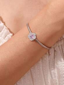 1 pièce Charm en argent sterling 925 à 5 pétales, convient pour la fabrication de bijoux et la décoration quotidienne de bracelets/bracelets pour femmes - Fleur à cinq pétales - Voir 4