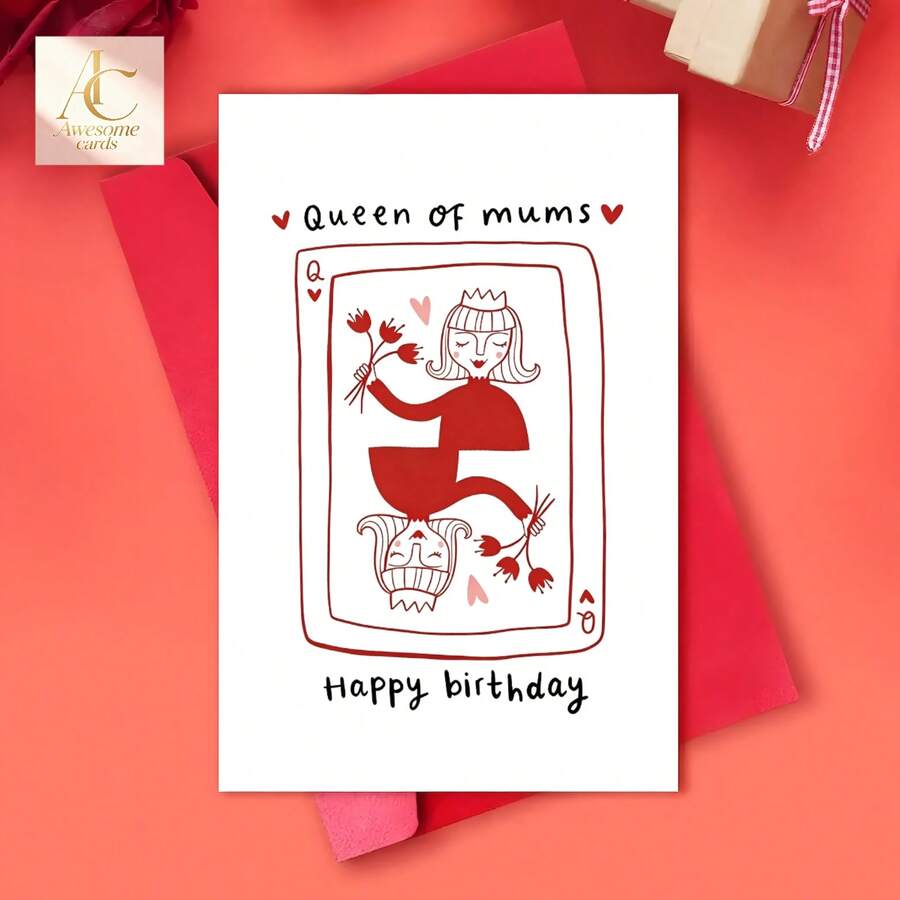 1張 媽媽女王生日卡片 頂級媽媽生日卡片 母親生日卡片 生日快樂 - 均碼 - 查看 1