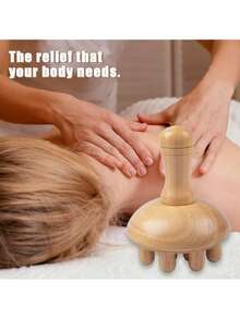 1PC/2 Pieces Wooden Mushroom Shape Massager | Manual Wood Therapy Massage Tool, Anti Cellulite, Maderoterapia, Lymphatic Drainage, Relief Muscle Tension, For Full Body Use - Wood Color - View 8
