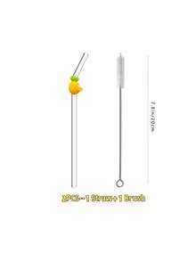 1/2入 夏季熱銷鳳梨裝飾彎曲透明玻璃吸管，適用於各式冷熱飲品，適合海灘、婚禮、畢業活動、日常廚房使用及節慶攝影配件 - 查看 10