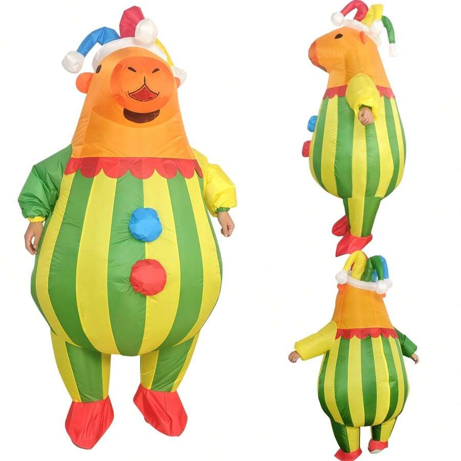 New Joker Capibala Inflatable Costume, Funny Set, Mascot Prim, Festival And Performance Party Adult Role Playing Costume, Available In Various Styles - Multicolor - View 1