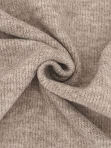 Floral Grey Khaki Zipper Hooded Knit Cardigan, Cropped Slim Fit Casual Minimalist Y2K Top - Apricot - View 9