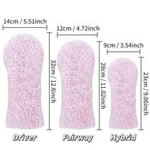 1PC Light Pink Plush Leopard Print Golf Head Covers, Fits Driver, Fairway Wood And Hybrid Clubs, Universal Design For Men & Women Golfers, Durable & Stylish Golf Club Protective Covers - Multicolor - View 10