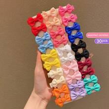 30 piezas Pinzas para el cabello con lazo de colores, accesorios adorables para el cabello para niñas pequeñas - Multicolor - Ver 3