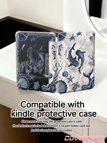 珠飾刺繡海洋生物與海龜圖案平板保護殼，適用於 IPad Air 8(M4) 2026 (11/13 吋)、Air 11 吋 M3 2025/M2 2024、Air 第 5 代 2022、(A16) 11 吋第 11 代 2025、Galaxy Tab、Kindle Paperwhite 第 12 代 2024，透明背板，時尚圖案保護殼，自動睡眠/喚醒功能，氣墊保護，適合禮品與辦公使用 - 彩色 - 查看 9