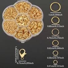 800pcs/Box Includes 12mm Lobster Clasps And Various Sizes Jump Rings, Suitable For Handmade Braided DIY Jewelry Accessories, Jewelry Clasps, Open Jump Rings, Bracelets, Necklaces, Anklets, Bag Charms, Keychains, Beaded Connecting Rings, Jewelry Making Materials, DIY Jewelry Making Parts - 50 Lobster Clips + 750 Multi-size Jump Rings - View 2