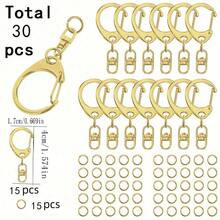 10/30/50/100pcs Keychain Making Kit, Includes Keychains And Jump Rings, For DIY Bags, Phones, Pets, Keychain Crafts (Includes 5/10/25/50pcs Small C-Clips And 5/10/25/50pcs Closed Rings) - Multicolor - View 17