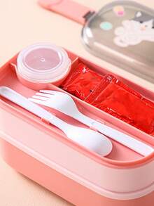 可愛卡通便當盒,食物儲存容器,日常家用食物保存盒,學生午餐盒套裝,青少年餐盒 - 彩色 - 查看 7