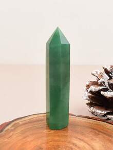 1pc Natural Crystal East Jade Stone Point Column Healing Stone Hexagonal Square Pointed Stone Bar Healing Ornament - Dongling Stone - View 23