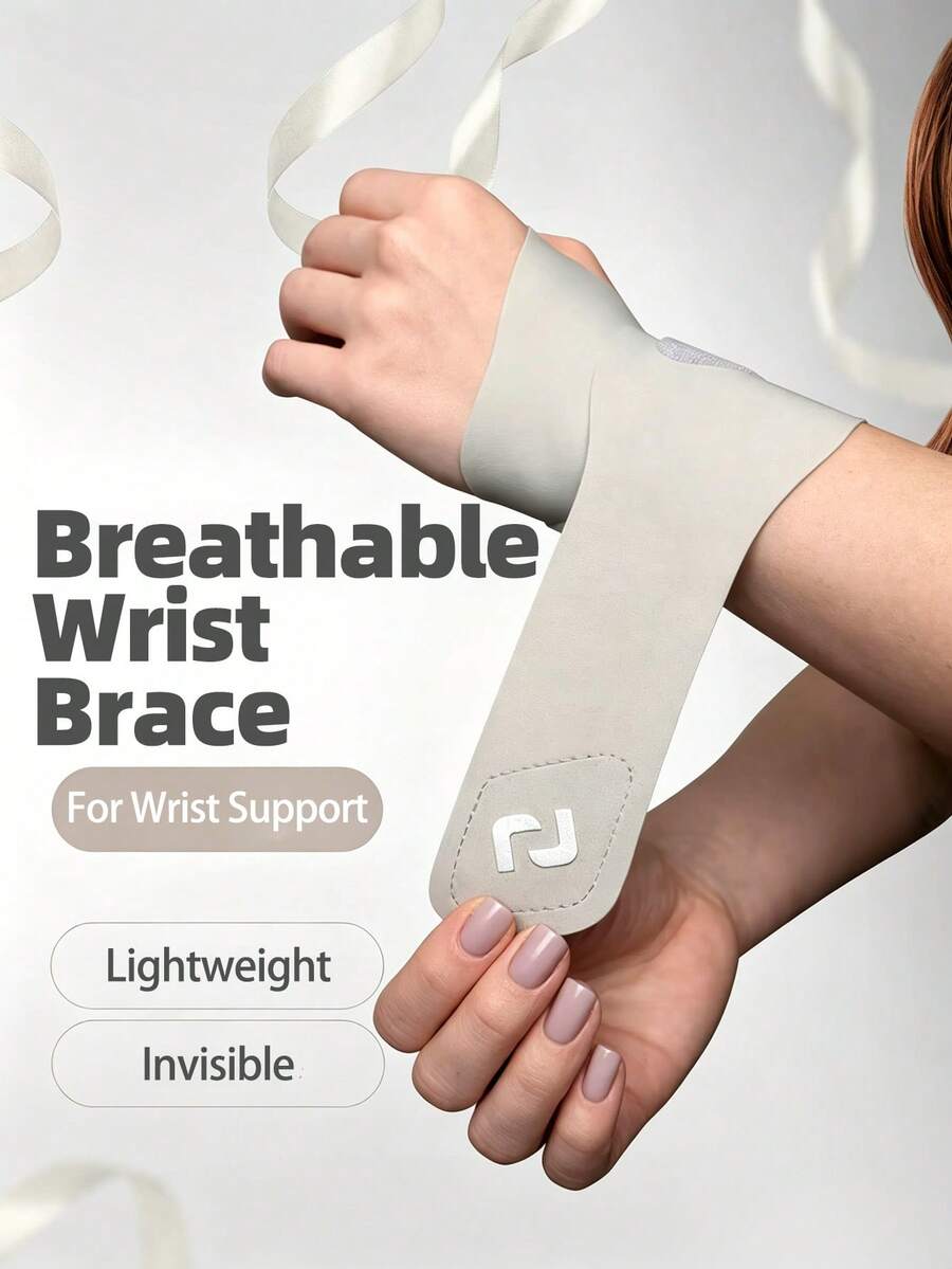 1pc Thin Breathable Invisible Wrist Support Band, Adjustable Hook And Loop Pressure Wrist Guard, Suitable For Sports Fitness Basketball Workout, Unisex Left And Right Hand, Can Be Worn Under Clothes For Daily Use - Multicolor - View 1