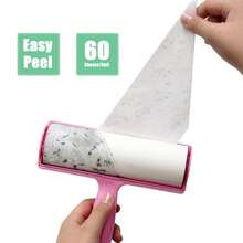 6.3 Inch Lint Roller Refill, Super Sticky, Suitable For Pet Hair, 60 Sheets Per Roll, 5 Rolls, Total 300 Sheets - 6.3in (Pack Of 5, Total 300 Sheets) - View 6