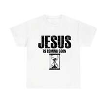 Camiseta Ligera y Transpirable, de algodón con corte relajado y estampado cristiano "Jesús Viene Pronto", perfecta para un estilo casual urbano. JH0L - Blanco - Ver 1