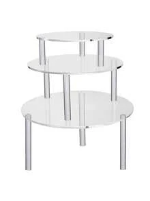 Giá đỡ bánh kem tròn trang trí bàn tráng miệng, kệ trưng bày acrylic trong suốt, giá đỡ trưng bày pha lê trang trí cho sinh nhật và đám cưới - trắng - Xem 4