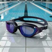 5 Colors Available Coated Revo Lens Swim Goggles, Two-Tone Frame Soft Silicone Anti Fog UV Protection Leakproof Adjustable Strap Adult Swimming Goggles - Multicolor - View 7