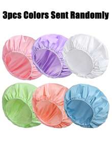 1/3/6 piezas Gorros de ducha reutilizables con diseño antideslizante y banda elástica, perfectos para mujeres en SPA o salón. Son lavables e ideales para cabello largo o cabello trenzado - Multicolor - Ver 14