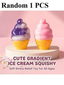 Schylling Cute Soft Ice Cream Toy, Slow Rebound Sensory Toy, Stress Relief Toy, Realistic Dessert, Office Desk Home Classroom Party Gift, Anxiety Relief, Suitable For Children, Teens And Adults - Multicolor - View 8