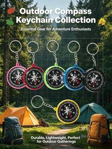3pcs Compass Keychain Compass Pendant Mini Pocket Compass Outdoor Navigation Tool, Suitable For Camping, Rock Climbing, Birthday Gift, Outdoor Sports, Personalized Compass Pendant Portable Camping Equipment, Hiking Navigation Tool, Camping Party Gift - Multiple Styles - View 9