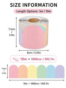 Colorful Bohemian Rainbow Border: 32.8ft Self-Adhesive Removable Wall Decor, Suitable For Chalkboards, Bulletin Boards, Schools, Homes, Offices, Back To School Season, School Opening Party Decorations, Campus Decorations, Teacher's Office Decorations - Multiple Styles - View 9