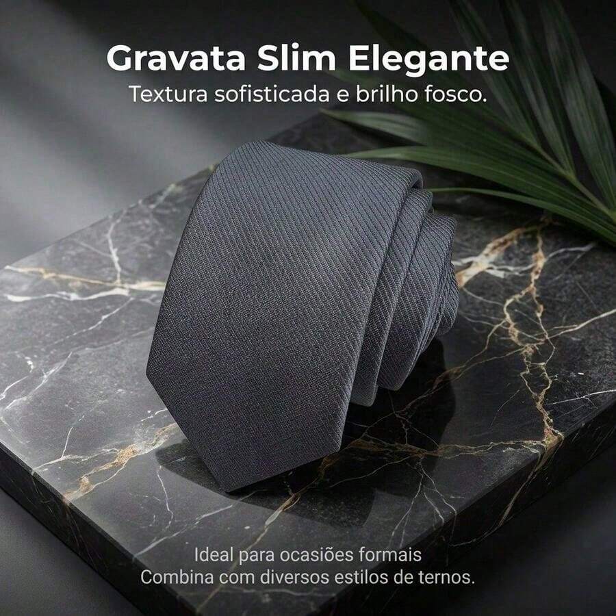 A Matte Twill Tie, A Versatile Tie Suitable For Work, Interviews, And Weddings. - 深灰色 - 查看 1