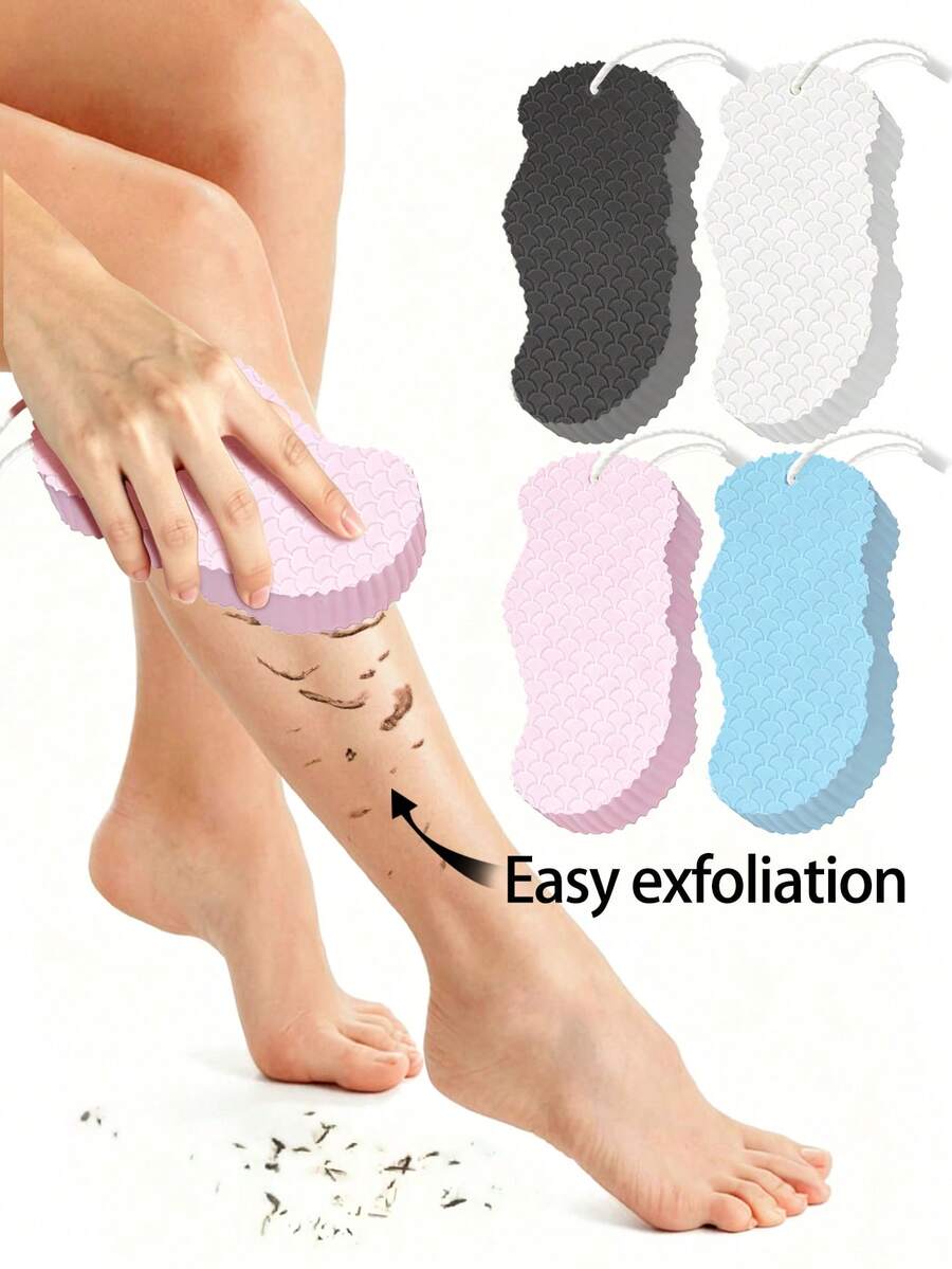 3pcs 3D Textured Exfoliating Bath Sponge Scrubbing Pad - Pink/Blue/Grey/White, 3D Fish Scale Texture Design, Gentle On Skin, 3-In-1 Scrubbing/Exfoliating/Massaging, Suitable For Home Bathing, Designed For Women And Men, Professional Body Scrub Sponge, Bath Sponge, Essential Bath Accessory, Bath Sponge, Bath And Body Work 1pc