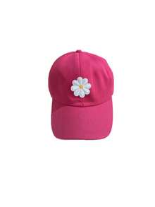 1 pieza Gorra de béisbol con parche floral para niños, gorra deportiva de verano con coleta, gorra de protección solar - Multicolor - Ver 8