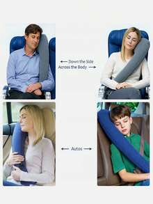 1pc Foldable Travel Pillow, Lightweight And Portable, Suitable For Car, Airplane, Cruise Travel - First Neck Pillow With Arm Strap! Supports Head, Body And Arms, Provides Inclined Support. Create A Perfect Balanced Sleep System Anytime, Anywhere! - Multicolor - View 5