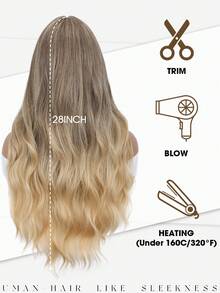 Long Ombre Blonde Wavy Wig For Women 26 Synthetic Heat Resistant Fiber Wig For Daily Party Use - Multicolor - View 5