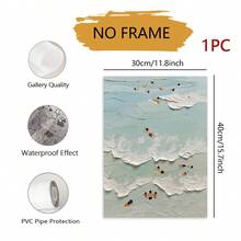 1 buah Cetakan Seni Kanvas Datar 2D, Pemandangan Pantai Laut yang Menawan - Dekorasi Dinding Tahan Air, Cocok untuk Ruang Tamu, Kamar Tidur, Kamar Mandi, Dapur, Bar - Hadiah Sempurna, Bingkai Tidak Termasuk - MultiWarna - View 15