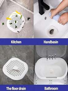 1pc Silicone Square Drain Cover With Suction Cup, Hair Catcher Filter To Prevent Bathroom And Kitchen Drain Clogging, Suitable For Bathtub And Shower, Home Bathroom Decor, Back To School Supplies - Multicolor - View 9