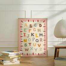 1pc Frameless Cute ABC Alphabet Kids Wall Art Print, Montessori Educational Poster For Nursery Playroom, Back To School, Funky Posters, Bedroom Dorm Decor, Vintage Room Essentials - Cartoon - View 4
