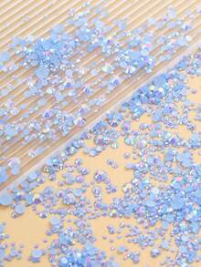 2MM-6MM 混尺寸 2000顆/包 圓形平底樹脂水鑽 果凍糖 AB色 亮面亮片 DIY 寶石水鑽裝飾，黏貼式珠飾，適用於衣服、包包、鞋子、馬克杯、瓶子、保溫杯、手機、DIY配件 - 淺寶藍56 - 查看 5