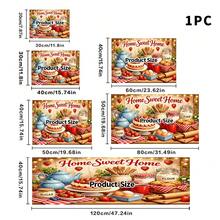 1 pieza Tapete de secado de platos, tapete para máquina de café, tapete absorbente de fibra de poliéster con estampado de tema de horneado acogedor, duradero y altamente absorbente, adecuado para mesa de comedor, cafetería y otros escenarios, el patrón incluye pastel de fresa, juego de té, utensilios de horneado y otros elementos cálidos de cocina, tapete de drenaje multiusos, regalo para el hogar, decoración de mesa - XYLSD-531 - Ver 16