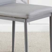 Set Of 2 Stainless Steel Leg Upholstered Dining Chairs - Grey - View 3