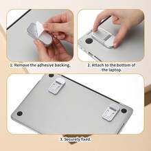 2pcs Mini Foldable Laptop Stand, Self-Adhesive Invisible Laptop Riser, Adjustable Laptop And Keyboard Lift, 2 Viewing Angles, Portable Ergonomic Desk Accessory - Multicolor - View 8