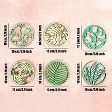 1pc Tropical Plant Themed Hollow Round Coaster, Suitable For Nordic, Pastoral Or Tropical Style Home Decor, As Tabletop Decoration For Cafes And Tea Rooms - Multicolor - View 8