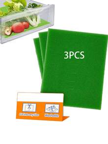 3PCS Blue/Green Refrigerator Drawer Liners, Prolong The Freshness Of Fruits And Vegetables Fridge Cooling Shelf Extenders, Kitchen Organization Tools For Refrigerators, Anti-Mold Filter Mesh Nets As Household Kitchen Utensils - 3pcs - View 7