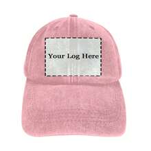 Custom Personalized Vintage Washed Baseball Cap, Custom Logo Text Photo Print Distressed Dad Hat, Personalized Customized Gift For Birthday Father's Day Mother's Day Christmas Holiday - Pink - View 1