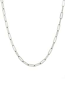 1pc Stainless Steel Gold Paperclip Chain Long Necklace, Minimalist Women's Everyday Wear Necklace - Necklace - View 4