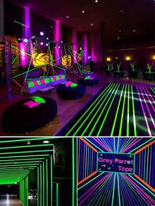1/6pcs Vivid Neon Glow Tape - UV Reactive, Non-Stick, Easy-To-Use Bright Colored Fluorescent Tape For Birthdays, Weddings, Parties - Ideal For All Seasons And Celebrations, Neon Accessories - Multicolor - View 4