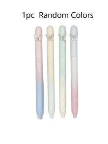 Gradient Butterfly Twist Neutral Pen, Highly Attractive Quick-Drying Black Brush Pen, Smooth Writing Twist Black Pen For Students - A - View 10